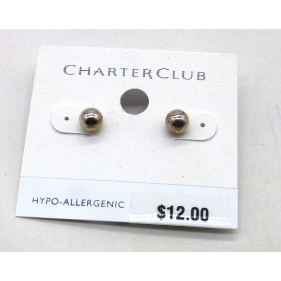 Charter Club Women’s Ball Stud Silver-tone earrings - Picture 3 of 4